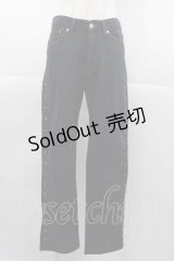 HERE THERE / サイドスタッズパンツ  黒Ｘ赤Ｘシルバー I-25-11-04-080-PU-PA-SA-ZI