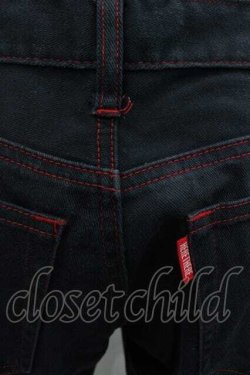 画像3: HERE THERE / サイドスタッズパンツ  黒Ｘ赤Ｘシルバー I-25-11-04-080-PU-PA-SA-ZI