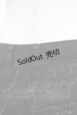 画像3: h.ANARCHY / 総柄&編み刺繍パンツ  黒Ｘ赤Ｘグレー I-25-11-04-082-HN-PA-SA-ZI