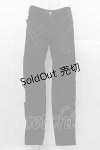 NAOTO SEVEN / 切りっぱなし&ラインデザインパンツ  黒 I-25-11-04-083-HN-PA-SA-ZI