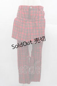 HELL CAT PUNKS / タータンチェックボンテージパンツ M 赤チェック I-25-11-04-085-PU-PA-SA-ZI