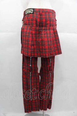 画像2: HELL CAT PUNKS / タータンチェックボンテージパンツ M 赤チェック I-25-11-04-085-PU-PA-SA-ZI