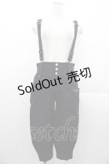 Ozz oneste / サイドポケット刺繍ハイウエストサス付きパンツ  黒 I-25-11-04-086-OO-PA-SA-ZI