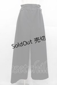 MIHO MATSUDA / サイドベルトワイドパンツ  黒 I-25-11-04-087-GO-PA-SA-ZI