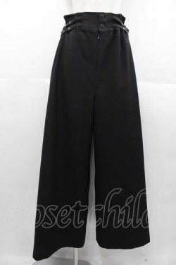 画像1: MIHO MATSUDA / サイドベルトワイドパンツ  黒 I-25-11-04-087-GO-PA-SA-ZI