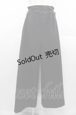 画像1: MIHO MATSUDA / サイドベルトワイドパンツ  黒 I-25-11-04-087-GO-PA-SA-ZI