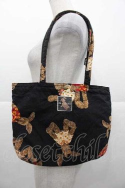 画像1: PINK HOUSE / ウサギ柄ミニバッグ  ブラック I-25-11-04-091-LO-BG-SA-ZI