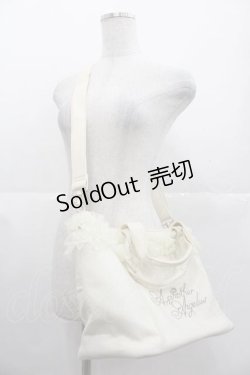 画像1: an another angelus / チュールフリルキャンバストートバッグ  アイボリー I-25-11-04-092-CA-BG-SA-ZI