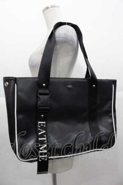 画像1: EATME / シングルバックルトートバッグ  黒Ｘ白 I-25-11-04-096-LO-BG-SA-ZI