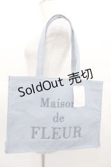 Maison de FLEUR / デニムブランドロゴ刺繍トートバッグ  ブルー I-25-11-04-098-LO-BG-SA-ZI
