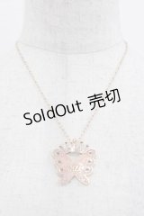 MILK / クラウン&蝶モチーフネックレス  ピンク I-25-11-04-108-ML-AC-SA-ZI