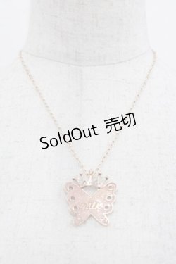 画像1: MILK / クラウン&蝶モチーフネックレス  ピンク I-25-11-04-108-ML-AC-SA-ZI