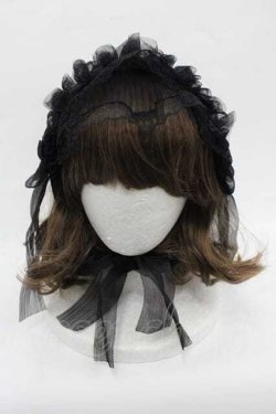 画像2: LOLITAその他(お買取対象外) / 蝶レースチュールヘッドドレス  黒 I-25-11-04-111-LO-AC-SA-ZI