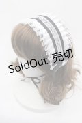 LOLITAその他(お買取対象外) / プリーツサテン&リボンヘッドドレス  白Ｘ黒 I-25-11-04-112-LO-AC-SA-ZI