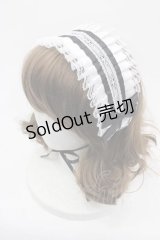 LOLITAその他(お買取対象外) / プリーツサテン&リボンヘッドドレス  白Ｘ黒 I-25-11-04-112-LO-AC-SA-ZI