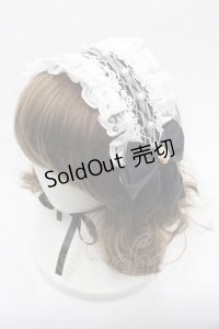 SPINNS / パールリボンヘッドドレス  黒Ｘ白 I-25-11-04-113-LO-AC-SA-ZI