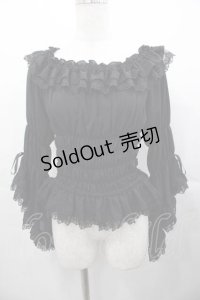 Vallee lys / Blossom Breeze Blouse  黒 I-25-11-04-014-GO-BL-SA-ZI