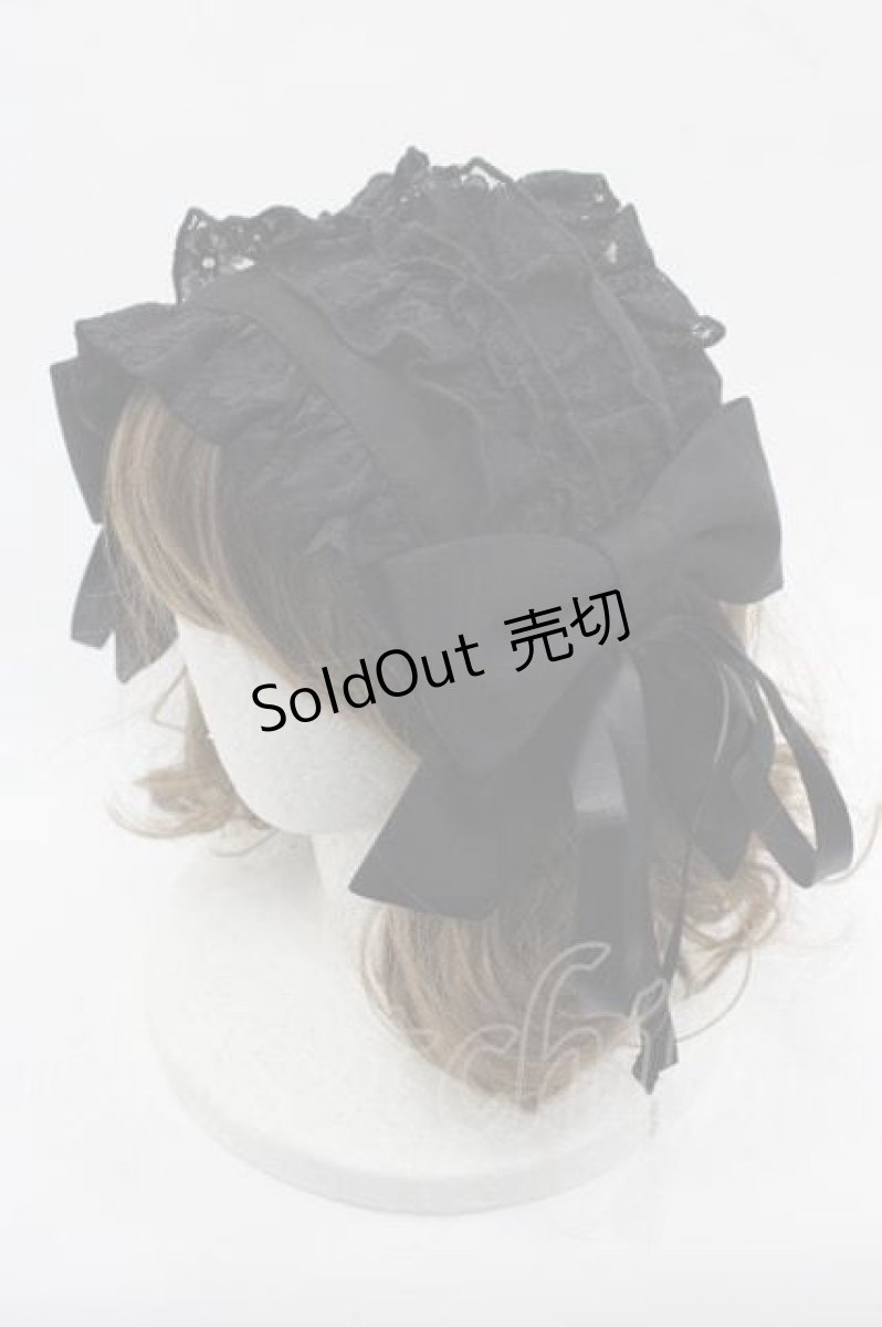 画像1: Whinny / リボンレースヘッドドレス  黒 I-25-11-04-114-PU-AC-SA-ZI (1)
