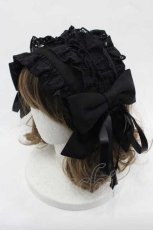 画像1: Whinny / リボンレースヘッドドレス  黒 I-25-11-04-114-PU-AC-SA-ZI (1)