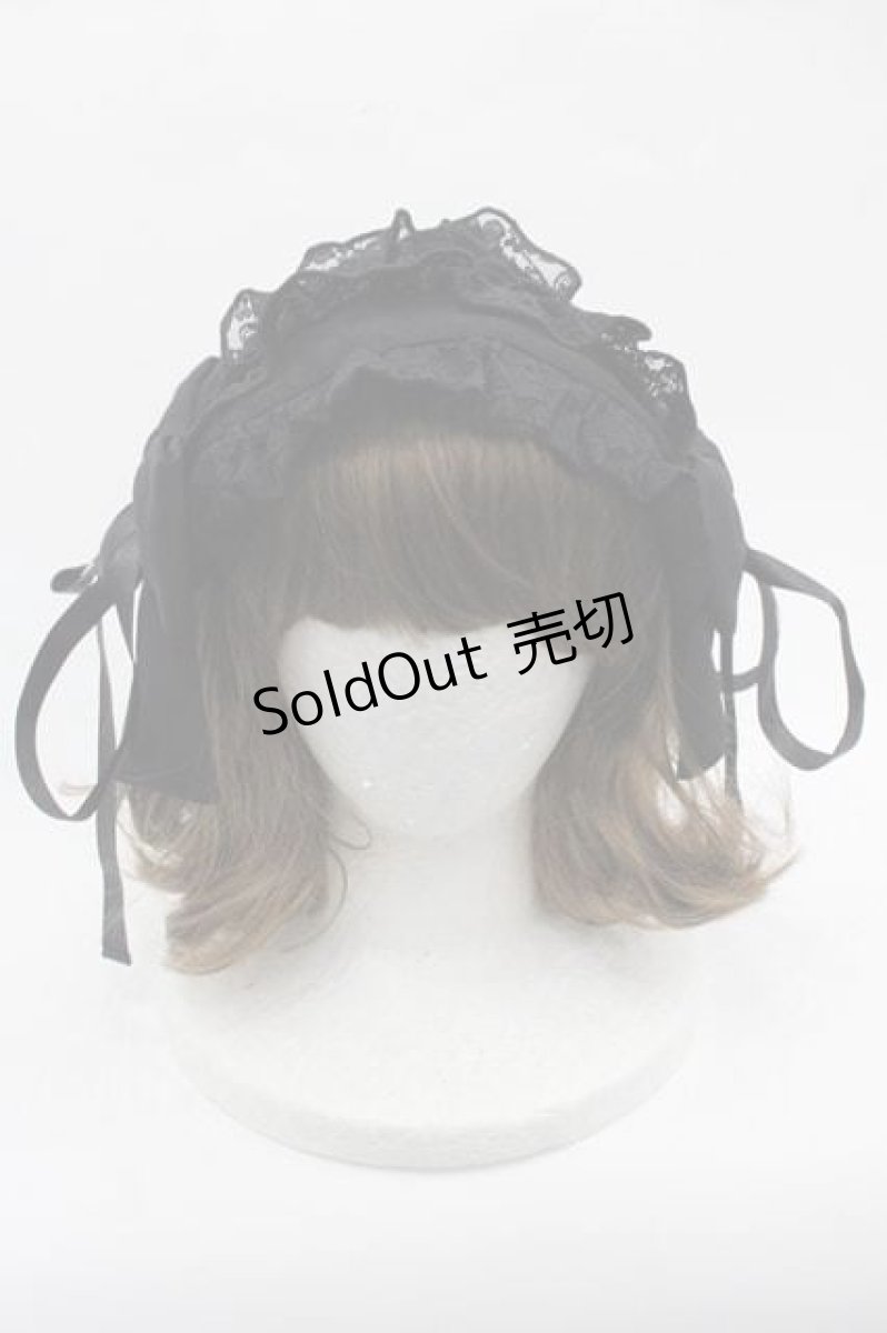 画像2: Whinny / リボンレースヘッドドレス  黒 I-25-11-04-114-PU-AC-SA-ZI (2)