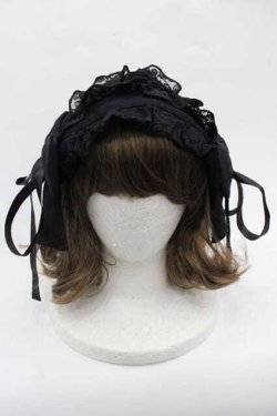 画像2: Whinny / リボンレースヘッドドレス  黒 I-25-11-04-114-PU-AC-SA-ZI