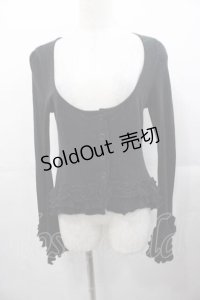 BPN / 裾フリルカーディガン  黒 I-25-11-04-015-GO-TO-SA-ZI