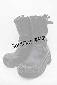 MIHO MATSUDA / フリルブーツ  ブラック I-25-11-04-125-GO-SH-SA-ZI