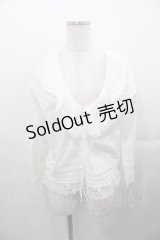 INGEBORG / Vネックフリル長袖ブラウス S ホワイト I-25-11-04-020-LO-BL-SA-ZI