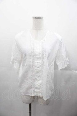 画像1: PINK HOUSE / ホルターリボン付き半袖ブラウス  ホワイト I-25-11-04-022-LO-BL-SA-ZI