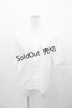 画像1: PINK HOUSE / ホルターリボン付き半袖ブラウス  ホワイト I-25-11-04-022-LO-BL-SA-ZI