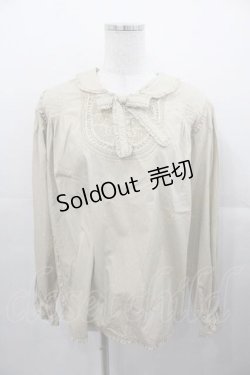 画像1: PINK HOUSE / レースヨーク&フリル襟長袖ブラウス  ベージュ I-25-11-04-023-LO-BL-SA-ZI