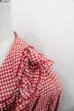 画像2: PINK HOUSE / ギンガムチェックネルオーバーブラウス  レッド I-25-11-04-024-LO-BL-SA-ZI