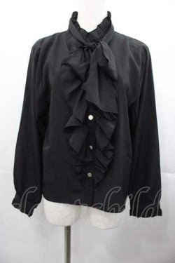 画像1: Virally / リボンタイブラウス M 黒 I-25-11-04-003-LO-BL-SA-ZI