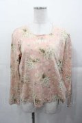 PINK HOUSE / ブーケプリント長袖ハシゴレースプルオーバー L ピンク I-25-11-04-025-LO-TS-SA-ZI