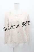 PINK HOUSE / ブーケプリント長袖ハシゴレースプルオーバー L ピンク I-25-11-04-025-LO-TS-SA-ZI