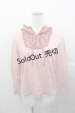 画像1: PINK HOUSE / チェックヨーク切替フード付きプルオーバー M ピンク I-25-11-04-026-LO-TO-SA-ZI