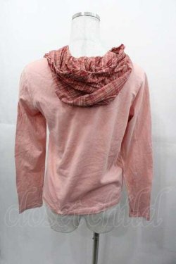 画像2: PINK HOUSE / チェックヨーク切替フード付きプルオーバー M ピンク I-25-11-04-026-LO-TO-SA-ZI