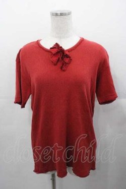 画像1: PINK HOUSE / リボン付き半袖プルオーバー  レッド I-25-11-04-027-LO-TO-SA-ZI