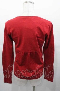 画像2: PINK HOUSE / 胸元&裾袖刺繍長袖トップス M レッド I-25-11-04-028-LO-TO-SA-ZI