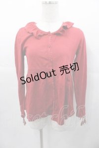PINK HOUSE / 袖紐絞りカットソーカーディガン M レッド I-25-11-04-029-LO-TO-SA-ZI