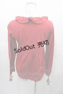 画像2: PINK HOUSE / 袖紐絞りカットソーカーディガン M レッド I-25-11-04-029-LO-TO-SA-ZI