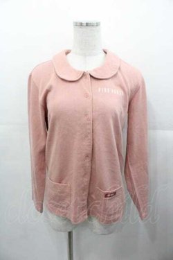 画像1: PINK HOUSE / ポケット&襟付きカットソーカーディガン M ピンク I-25-11-04-030-LO-TO-SA-ZI