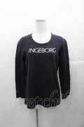 INGEBORG / ロゴプリント長袖Tシャツ  ブラック I-25-11-04-031-LO-TS-SA-ZI