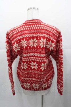 画像2: PINK HOUSE / 雪の結晶カーディガン  赤Ｘ白 I-25-11-04-033-LO-TO-SA-ZI