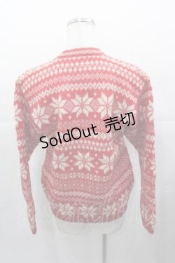 画像2: PINK HOUSE / 雪の結晶カーディガン  赤Ｘ白 I-25-11-04-033-LO-TO-SA-ZI
