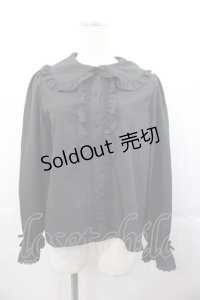 m petit by misako / AM マルエリフリルブラウス M 黒 I-25-11-04-004-LO-BL-SA-ZI