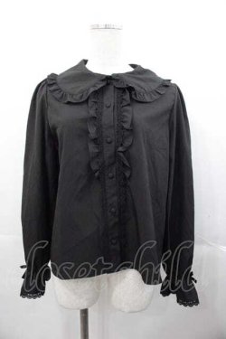 画像1: m petit by misako / AM マルエリフリルブラウス M 黒 I-25-11-04-004-LO-BL-SA-ZI