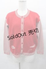 PINK HOUSE / ボーダー切替ニットカーディガン  赤Ｘピンク I-25-11-04-034-LO-TO-SA-ZI