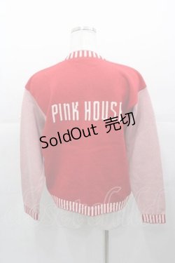 画像2: PINK HOUSE / ボーダー切替ニットカーディガン  赤Ｘピンク I-25-11-04-034-LO-TO-SA-ZI