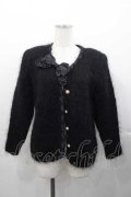 INGEBORG / パールボタンニットカーディガン  黒 I-25-11-04-035-LO-TO-SA-ZI